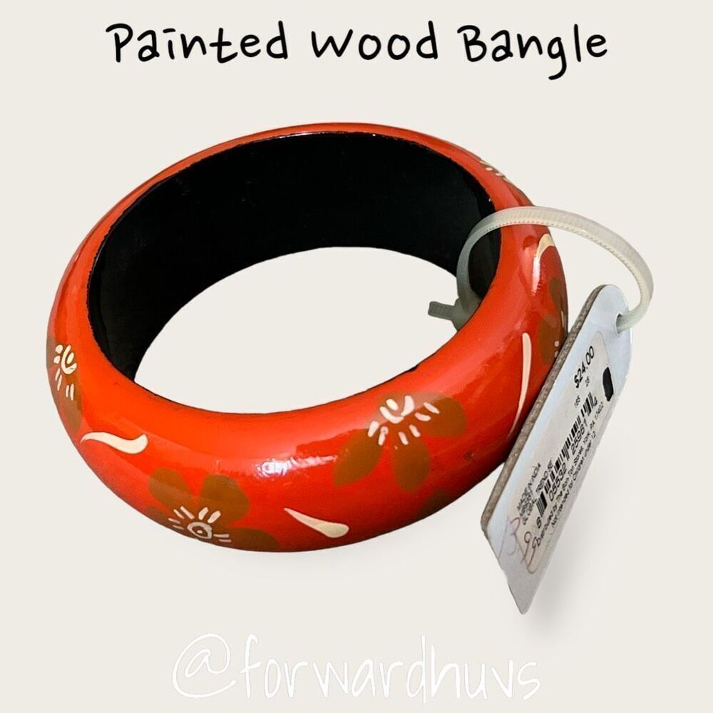 Hand Painted Wooden Bangle Bracelet - Made in India